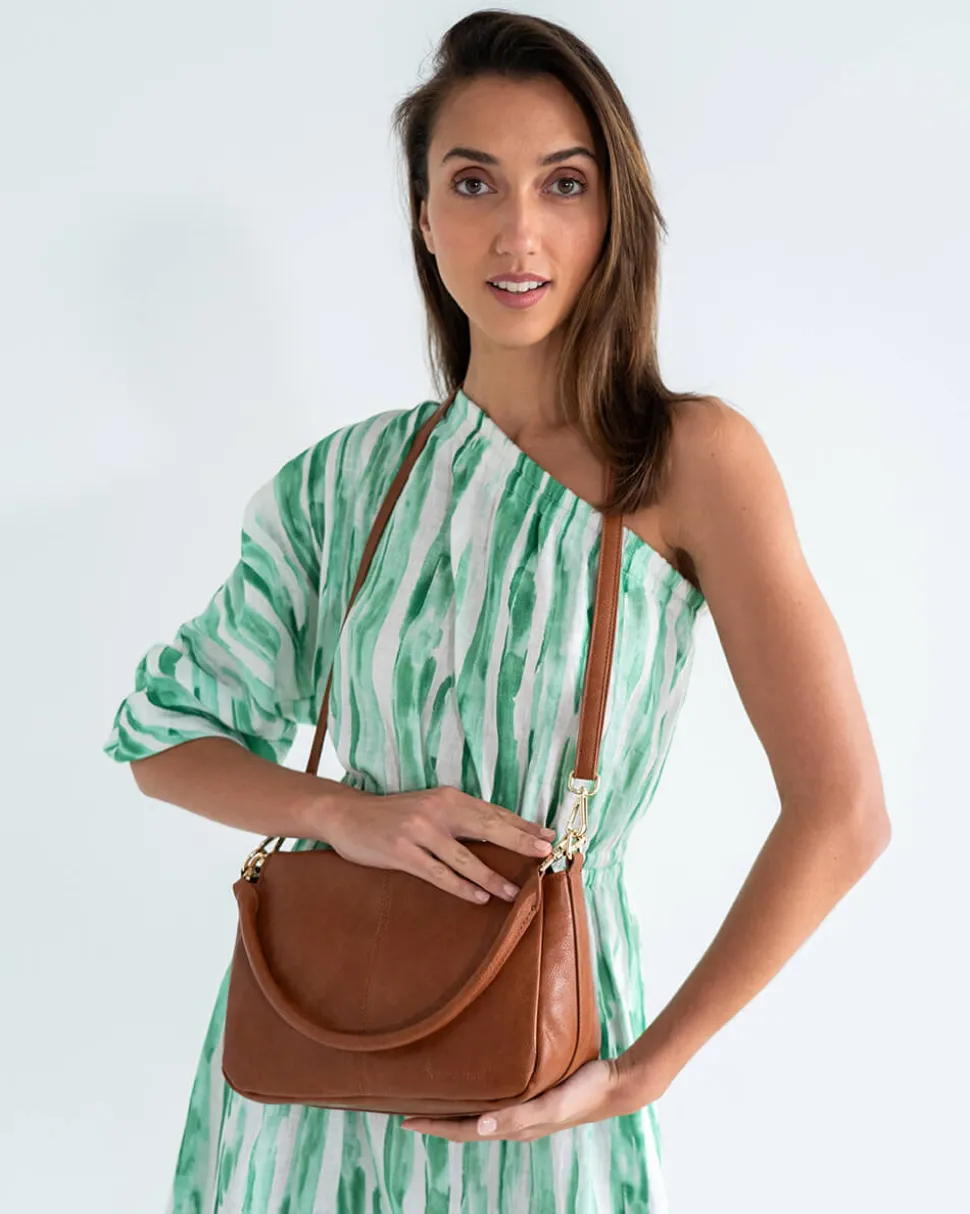 Amherst Shoulder Bag - Tan Pebble