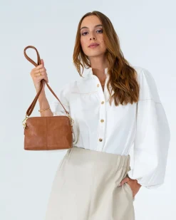 Burbank Crossbody - Tan Pebble