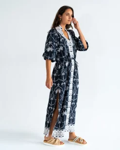 Cascada Maxi Dress - Navy Palm