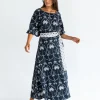 La Rocco Wrap Skirt - Navy Palm