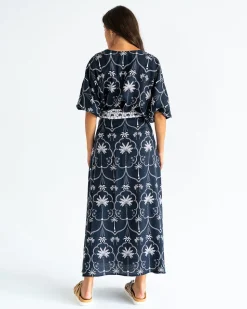 La Rocco Wrap Skirt - Navy Palm