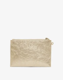 New York Coin Purse - Light Gold Crinkle