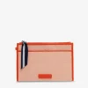 New York Coin Purse - Orange w/Canvas