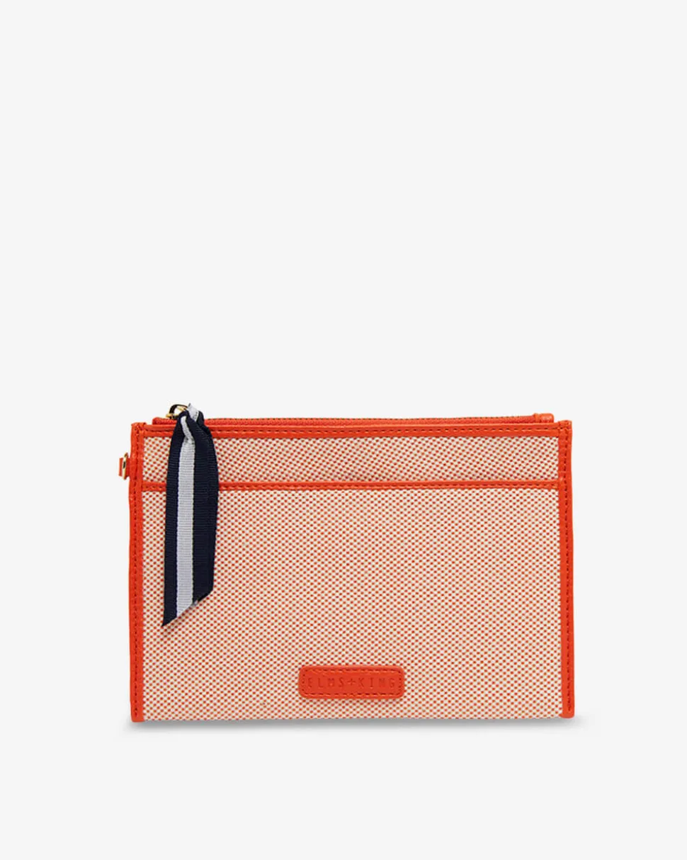 New York Coin Purse - Orange w/Canvas