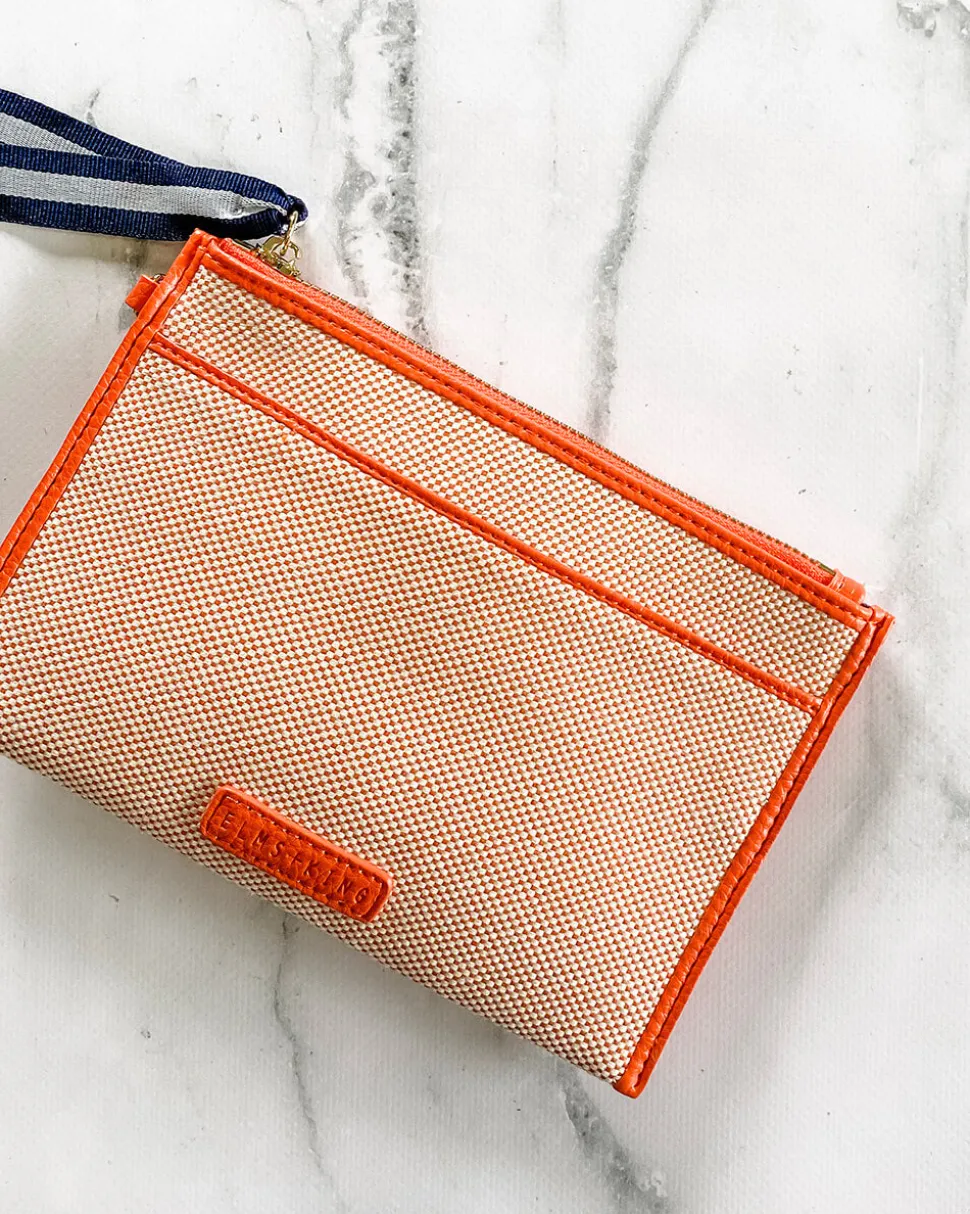 New York Coin Purse - Orange w/Canvas