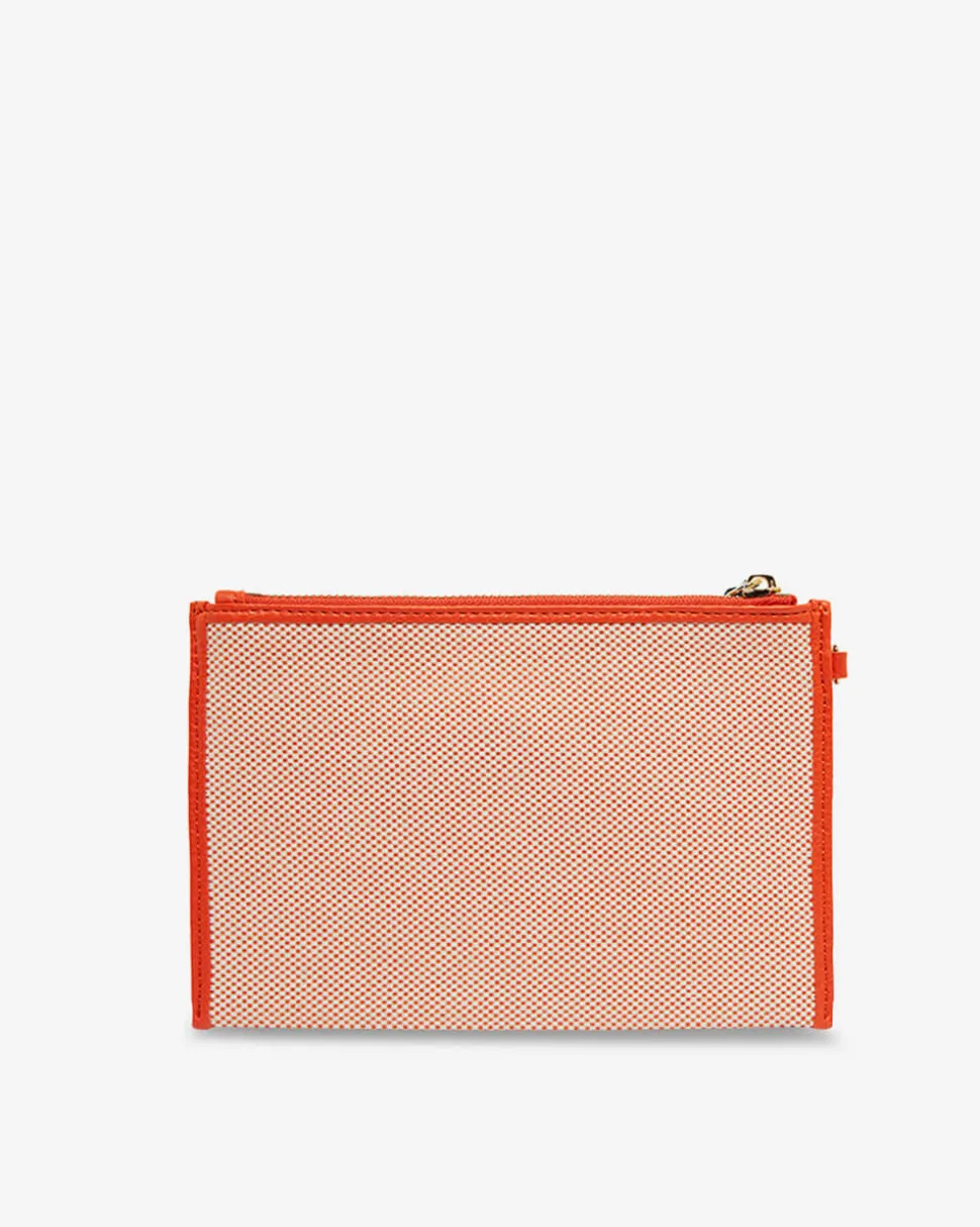 New York Coin Purse - Orange w/Canvas