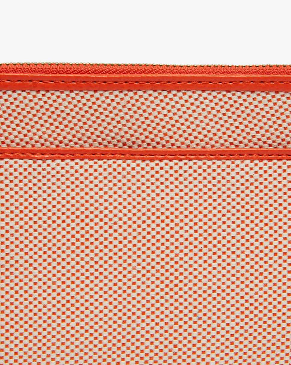 New York Coin Purse - Orange w/Canvas