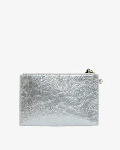 New York Coin Purse - Silver Crinkle