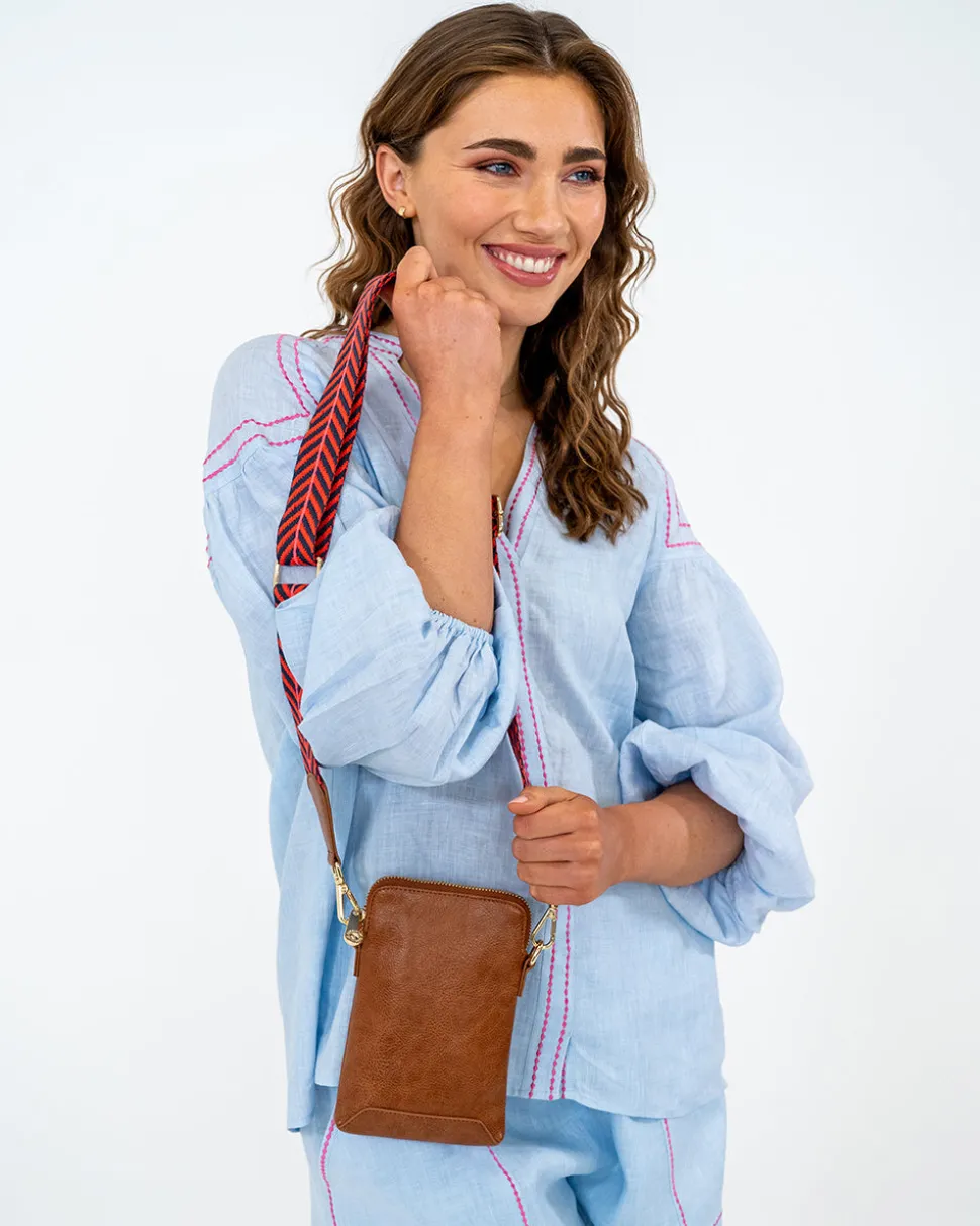 Sullivan Phone Bag - Tan Pebble